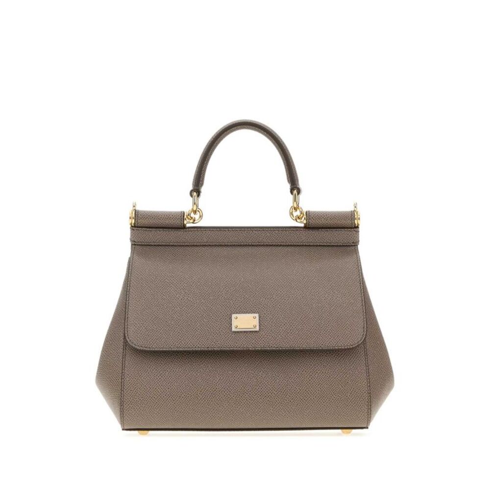 Dolce & Gabbana Women Grey Leather Medium Sicily Handbag
